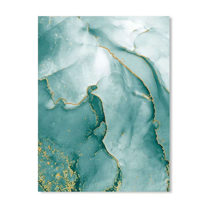 Modern Abstract Aqua Liquid Marble Prints Wall Art Fine Art Canvas Prints Pictures For Living Room Dining Room Home Office Decor | Bowlift
