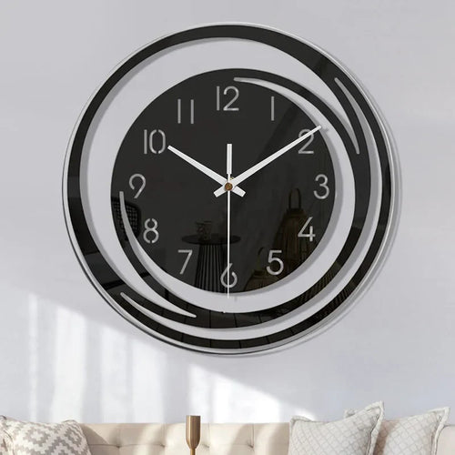 BowLift | Modern Black Wall Clock made of Acrylic - ScandiTime