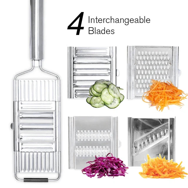 BowLift | Kitchen Cut Stainless Steel Vegetable Grater & Chopper | 3-in-1 Kitchen Grater | Non-Slip & Dishwasher Safe