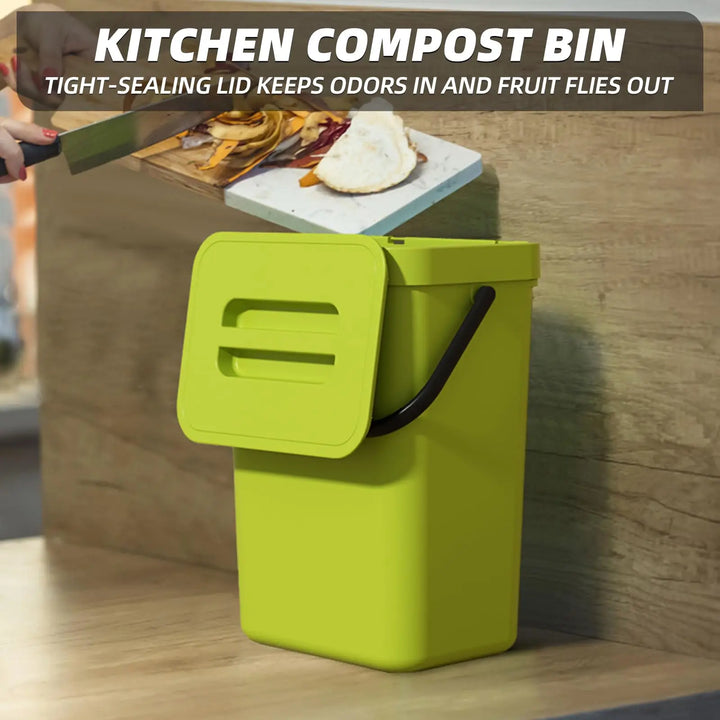 BowLift | Binova Mini Trash Can | With Lid | Hanging & Wall Mounted | Compact & Odor Blocking | For Kitchen, Bathroom & Office