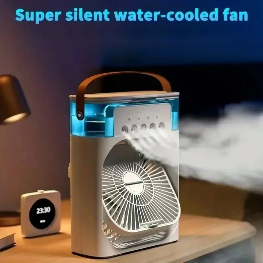 BowLift | Auronix Mini Air Cooler | 3-in-1 Fan with LED & Humidifier | USB | 600ml Tank