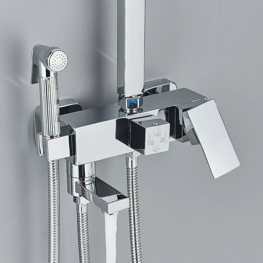 BowLift | RainFlow Luxe Rain Shower Set – adjustable brass shower fixture with 4 functions
