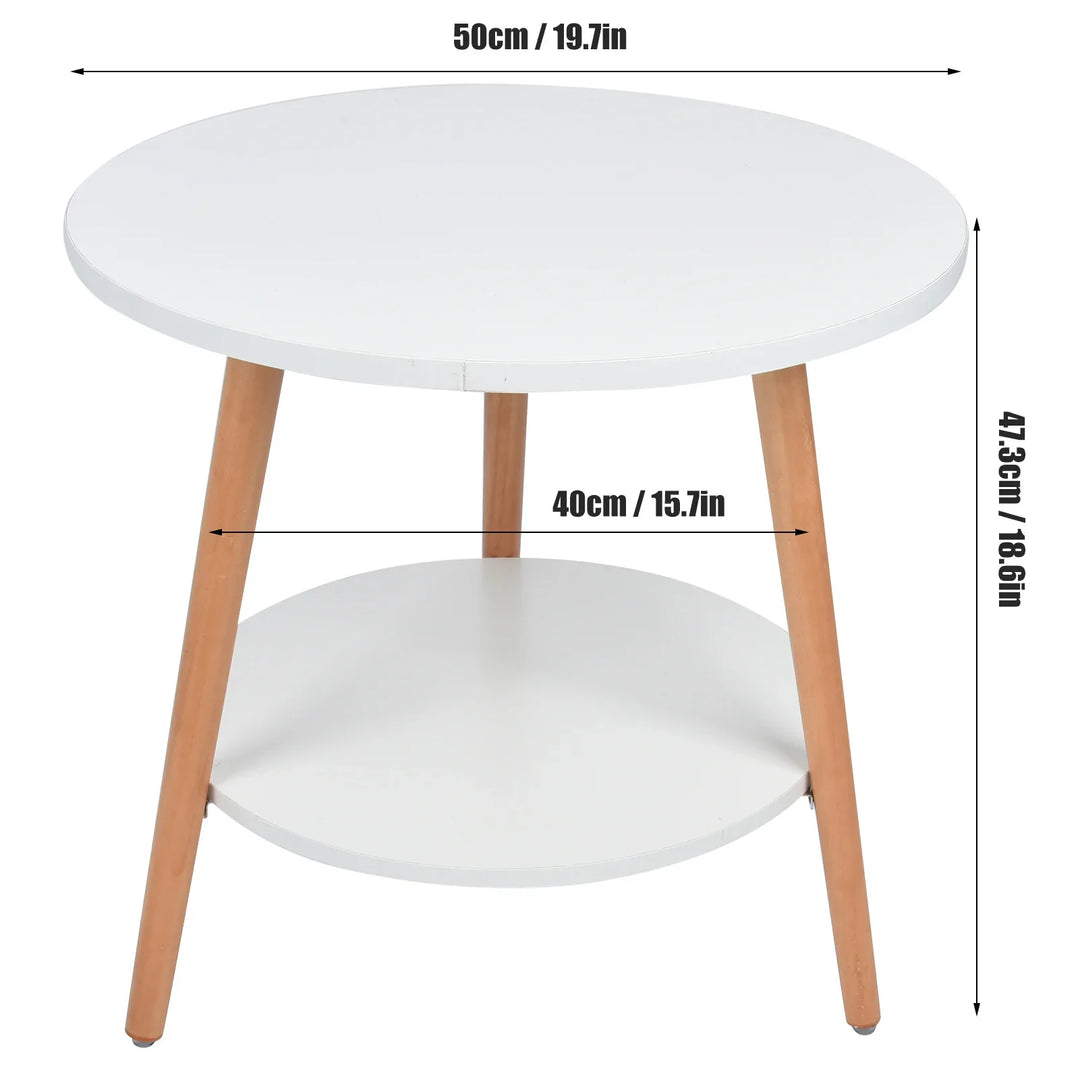 BowLift | White Side Table with 2 Layers and Storage Space for the Living Room