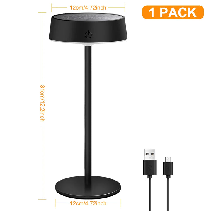 BowLift | Solvella Solar Table Lamp LED | Dimmable & Cordless | 3 Light Colors | IP65 Waterproof for Indoor & Outdoor
