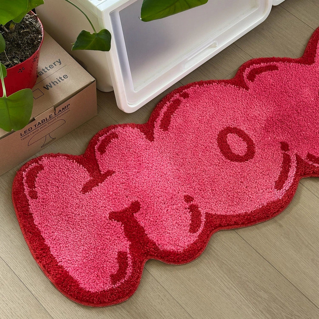 Pink Tufted "HOME" Balloon Font Rug | Bowlift
