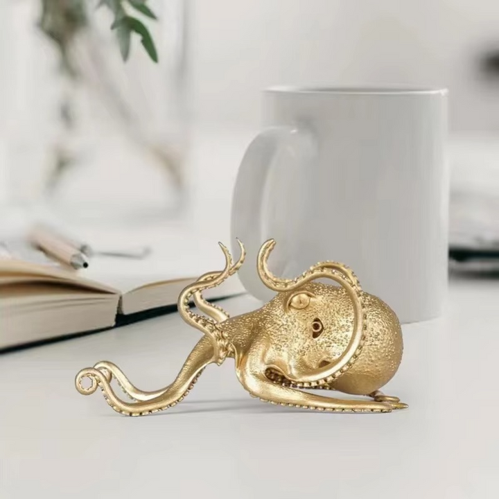 BowLift | Versatile Golden Octopus Desk Organizer & Phone Stand