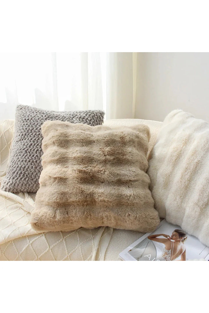 Cream plush pillow cover | Bowlift