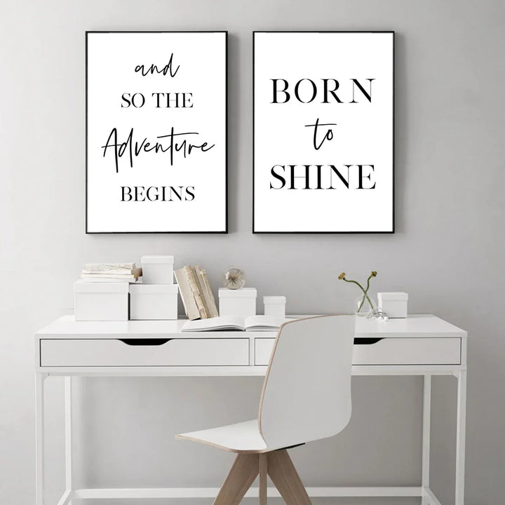 Do Great Things Motivational Quotations Daily Mantra Poster Wall Art Fine Art Canvas Prints Black White Pictures For Living Room Home Office Decor | Bowlift