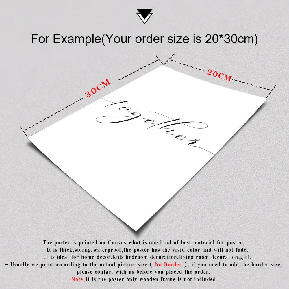 Lovers Quote Wall Art Black White Minimalist Typographic Posters Fine Art Canvas Prints Picture For Bedroom Living Room Art Decor | Bowlift