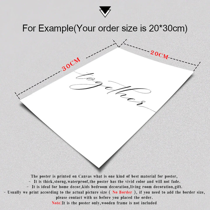 Lovers Quote Wall Art Black White Minimalist Typographic Posters Fine Art Canvas Prints Picture For Bedroom Living Room Art Decor | Bowlift