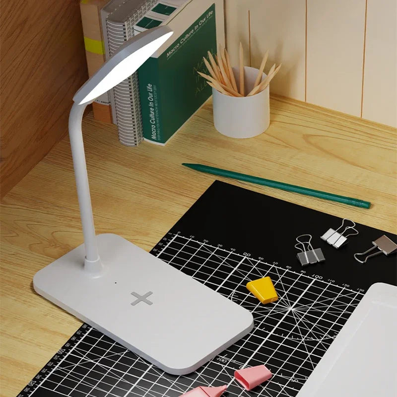 BowLift | Velura LightDock LED Desk Lamp | With Wireless Charger & USB Port | Touch Dimming & Eye-Friendly | Modern