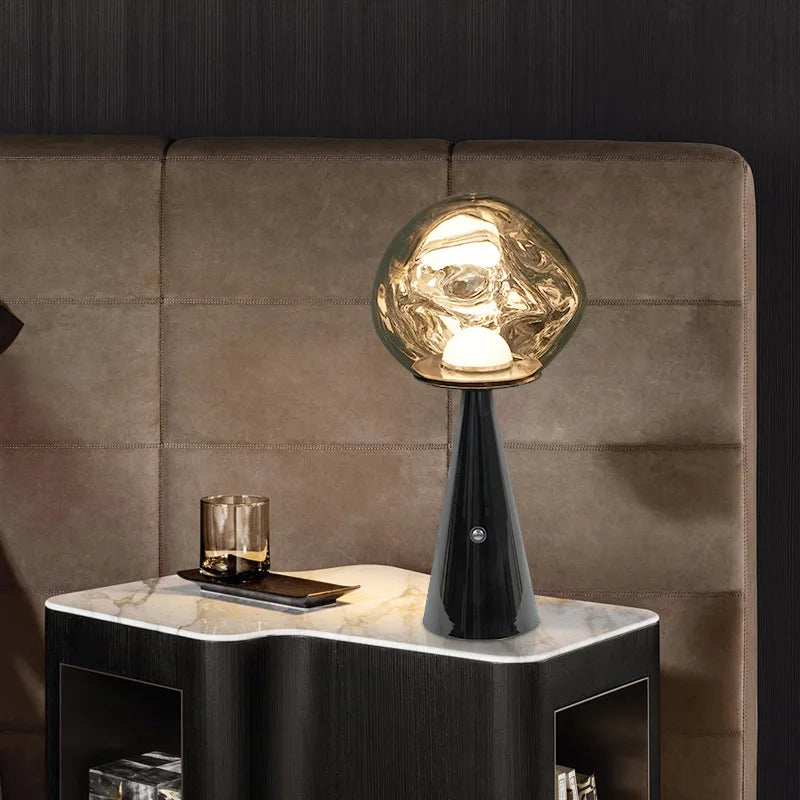 Modern Mini Table Lamp in Lava Design with LED Light - Decorative Lamp for Living Room, Bedroom & Office | Bowlift