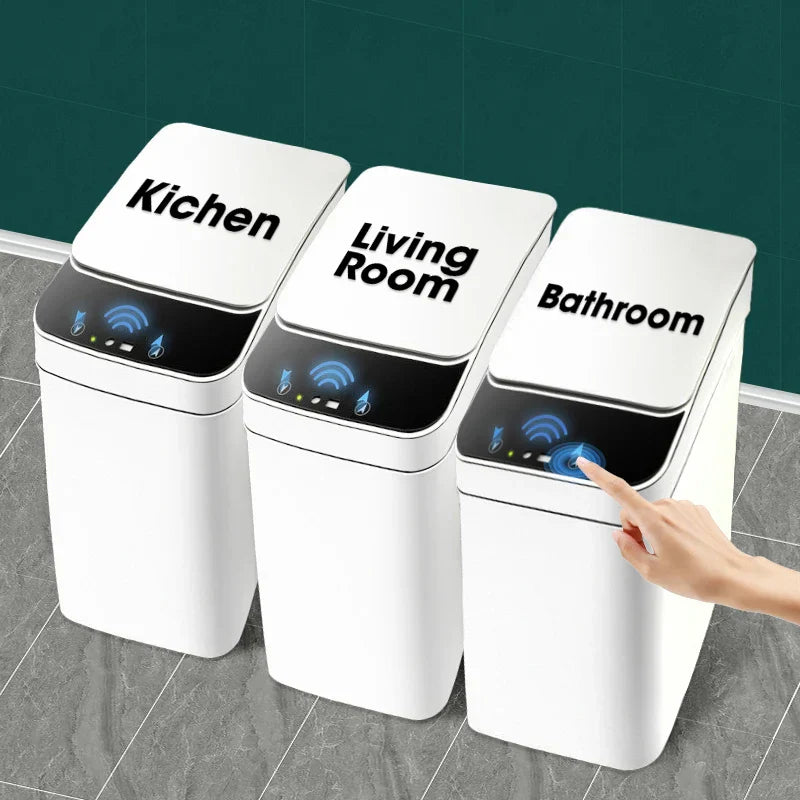 Waterproof Smart Wave Sensor Automatic Trash Can | Bowlift