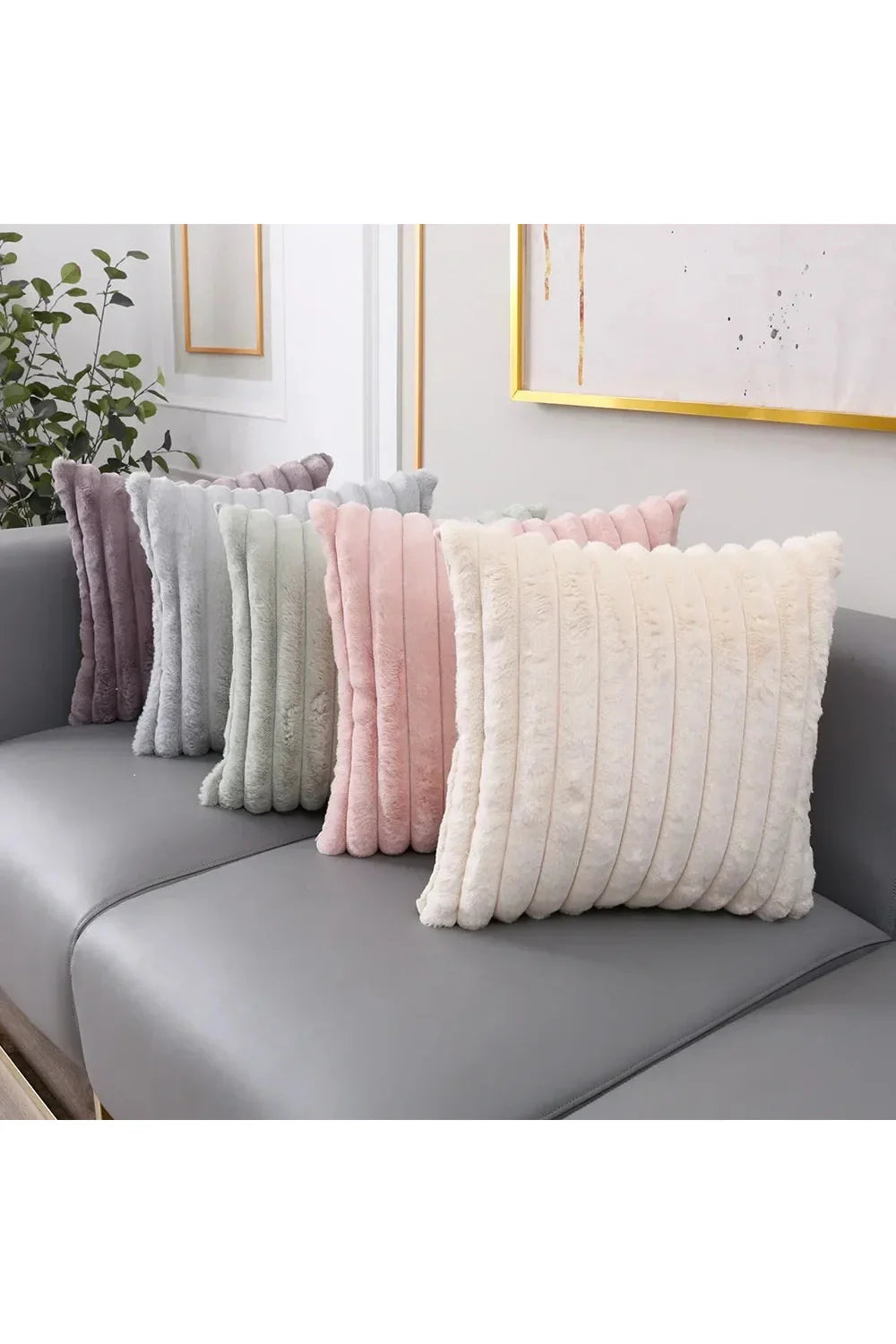 White plush pillow cover | Bowlift
