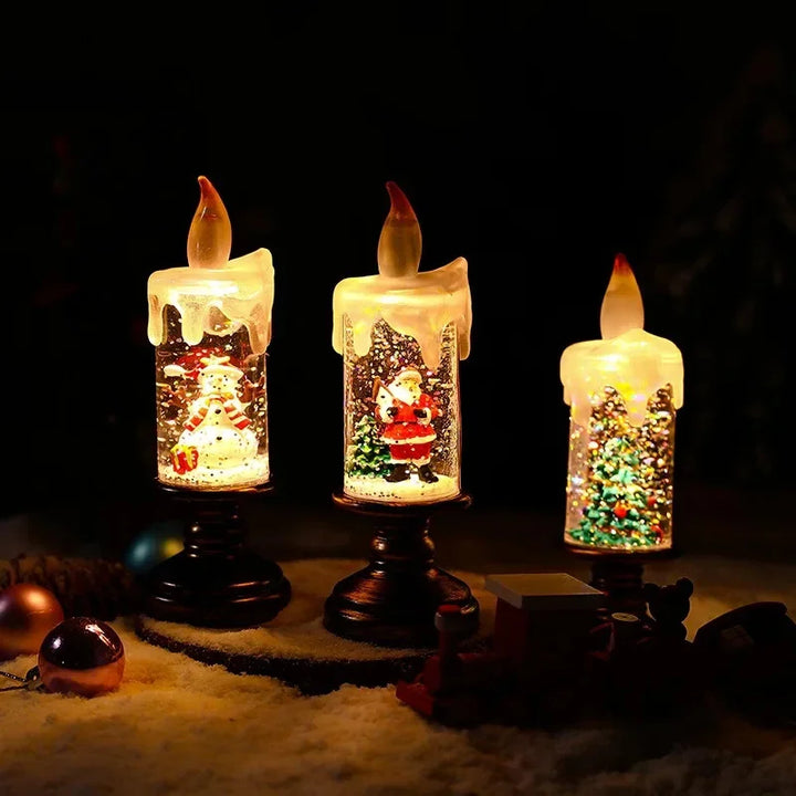 Snowfall Crystal Christmas Candle Light | Bowlift