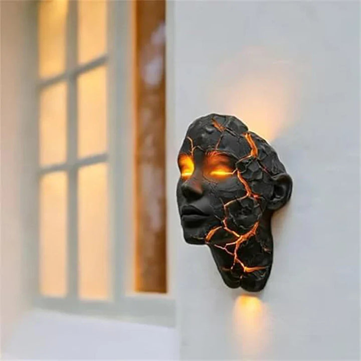 Volcanic Face Lava Crack Wall Art Lamp | Bowlift