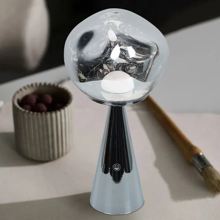 Modern Mini Table Lamp in Lava Design with LED Light - Decorative Lamp for Living Room, Bedroom & Office | Bowlift