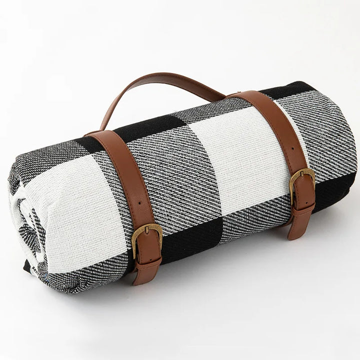 NovaPlaid | Waterproof foldable picnic blanket with carry strap | Bowlift