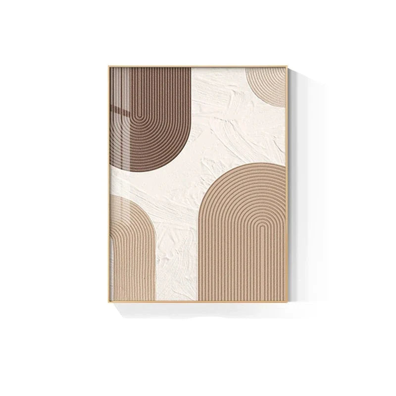 Modern Abstract Beige Geometric Lines Wall Art Fine Art Canvas Prints Pictures For Living Room Dining Room Home Office Decor | Bowlift