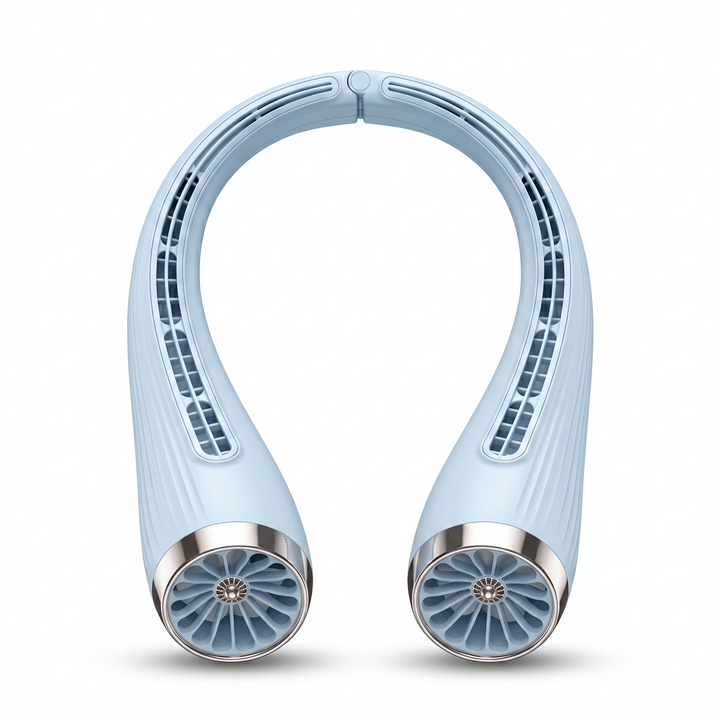 Lightweight S5 Turbo bladeless neck fan worn for hands-free cooling