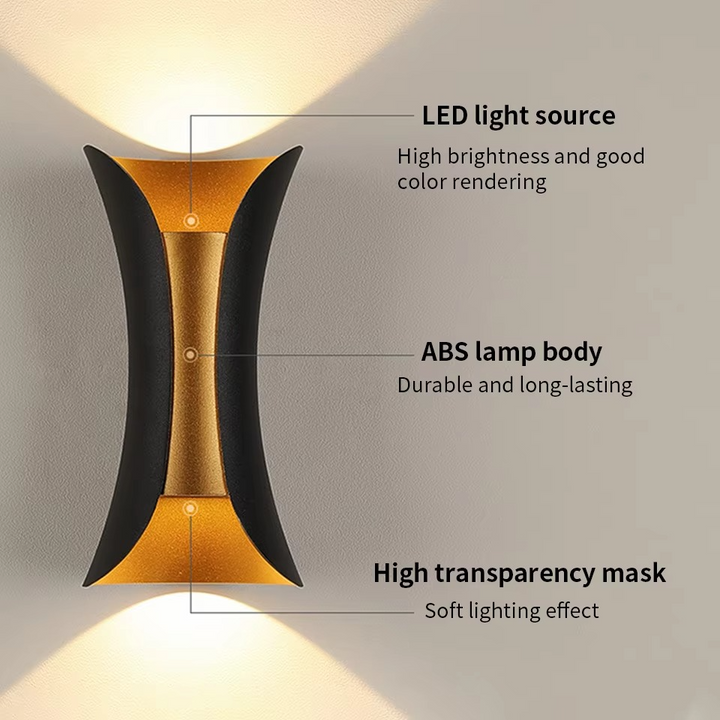 BowLift | Modern Dual-Tone LED Wall Lamp – Waterproof & Minimalist for Indoors & Outdoors