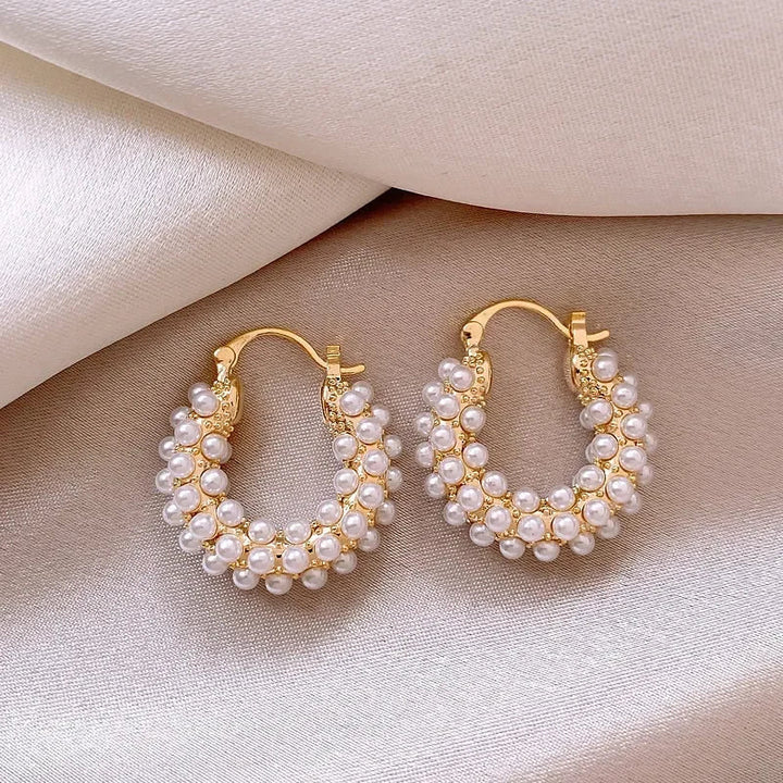 BowLift | Bold Pearl Accented Hoop Earrings