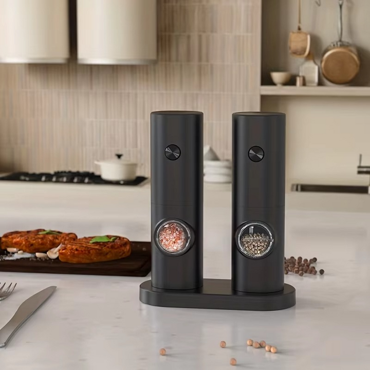 BowLift | Electric Pepper and Salt Grinder Set with Adjustable Coarseness and LED Light
