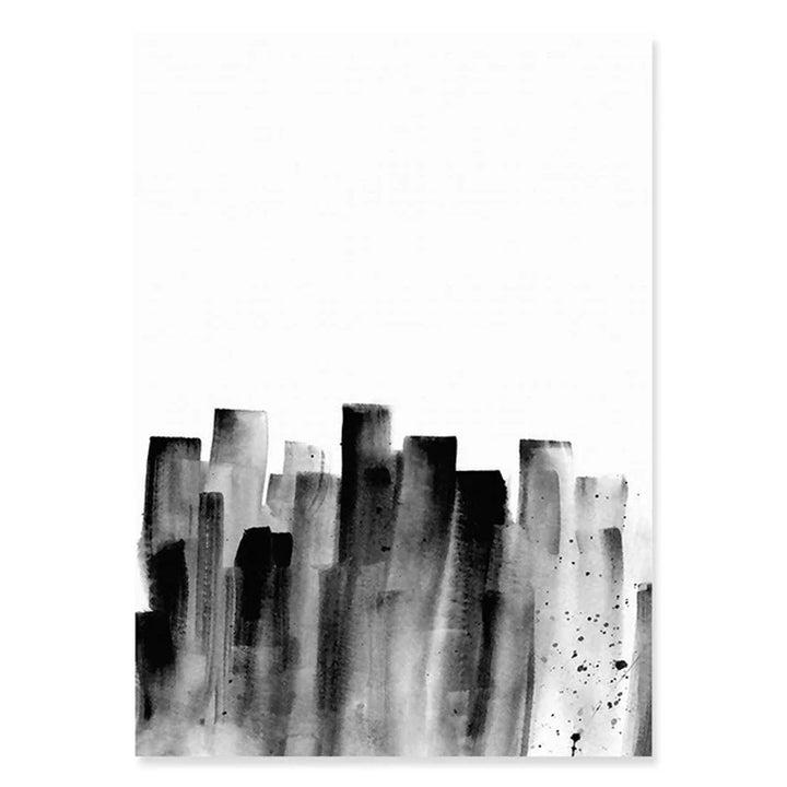Black White Wall Art Minimalist Abstract Ink Brush Strokes Fine Art Canvas Prints Posters Pictures For Living Room Home Office Art Decor | Bowlift