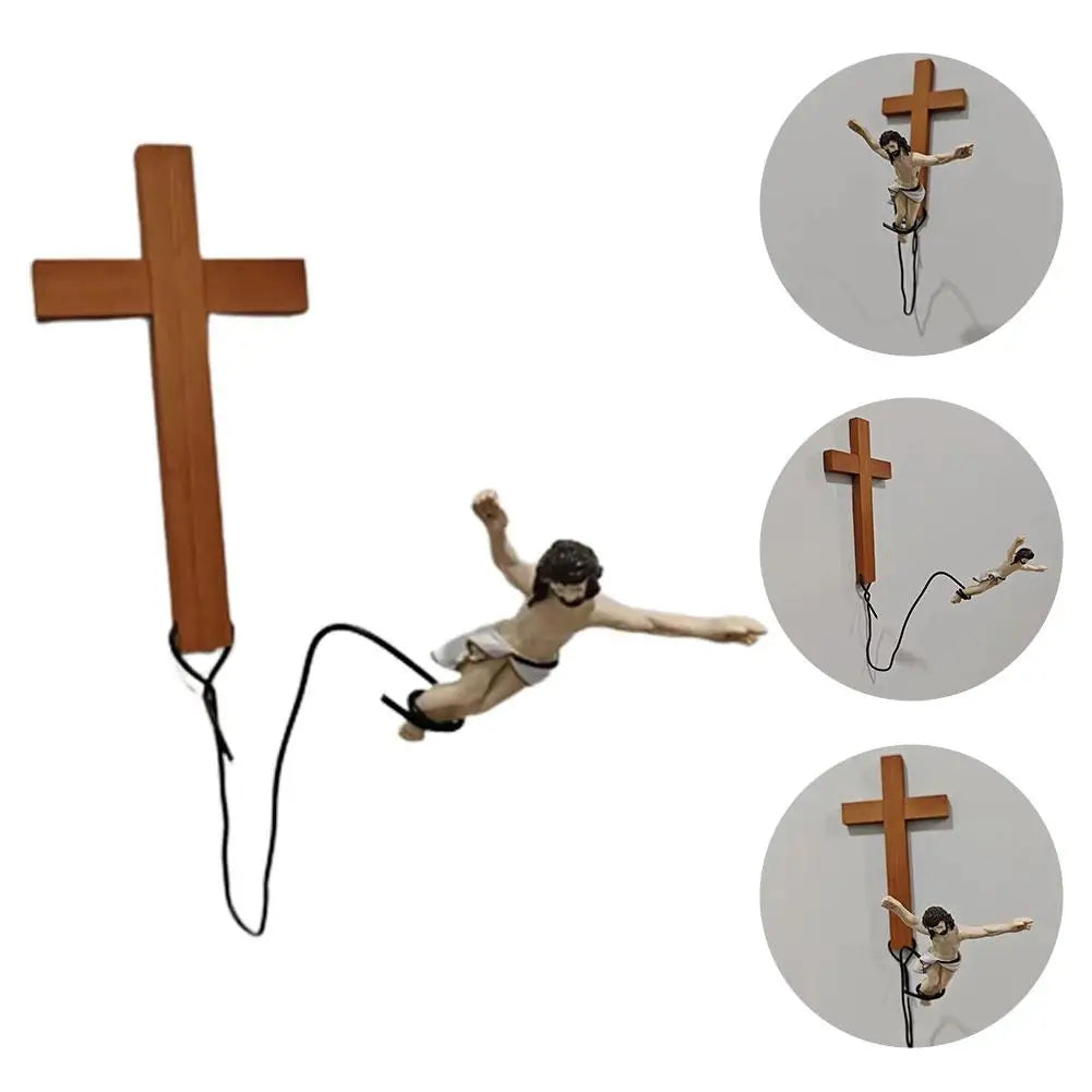 BowLift | Bungee Jumping Jesus Easter Atmosphere Decorative Ornaments Christ Figure Religious Decorations Holiday Gifts Hanging Ornaments