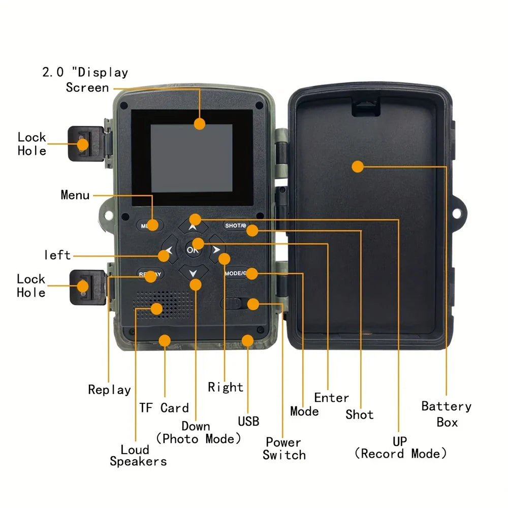 BowLift | Hunting trail camera 36MP 1080P with night vision