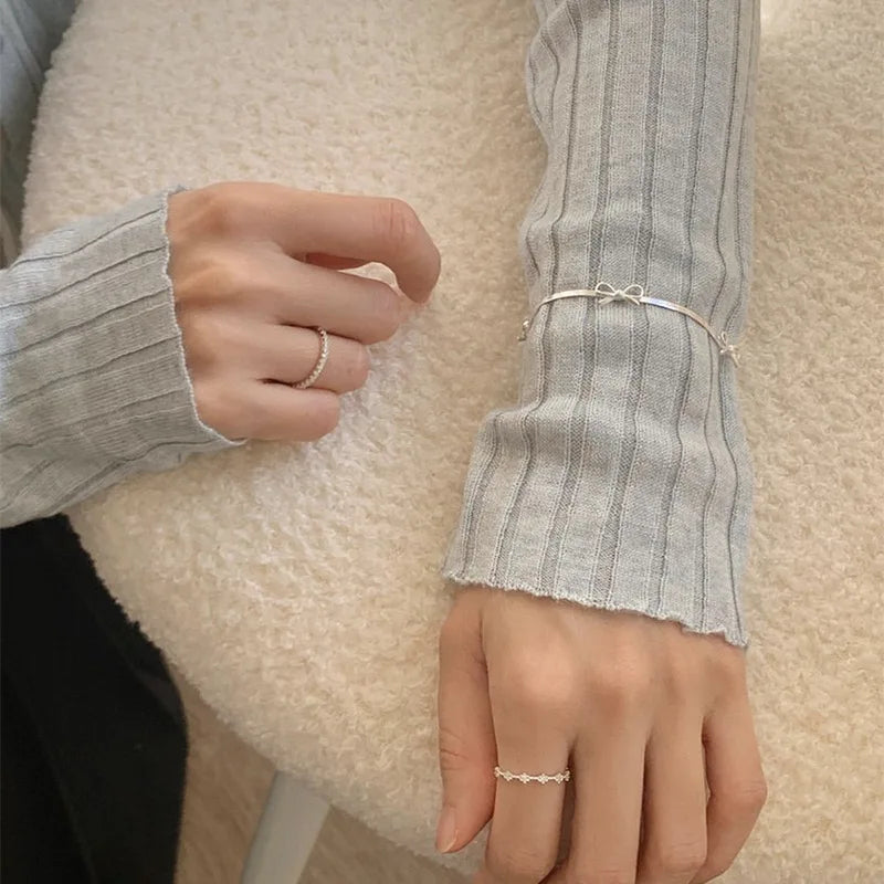 BowLift | Feminine Bow Herringbone Necklace and Bracelet