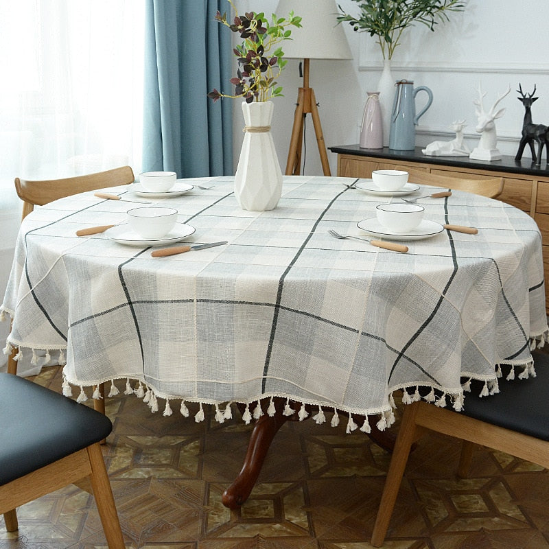BowLift | Aesthetic Round Linen Tablecloth