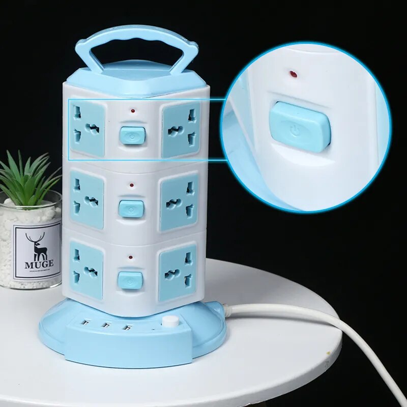 Tower Design Surge Protector Vertical Power Strip | Bowlift