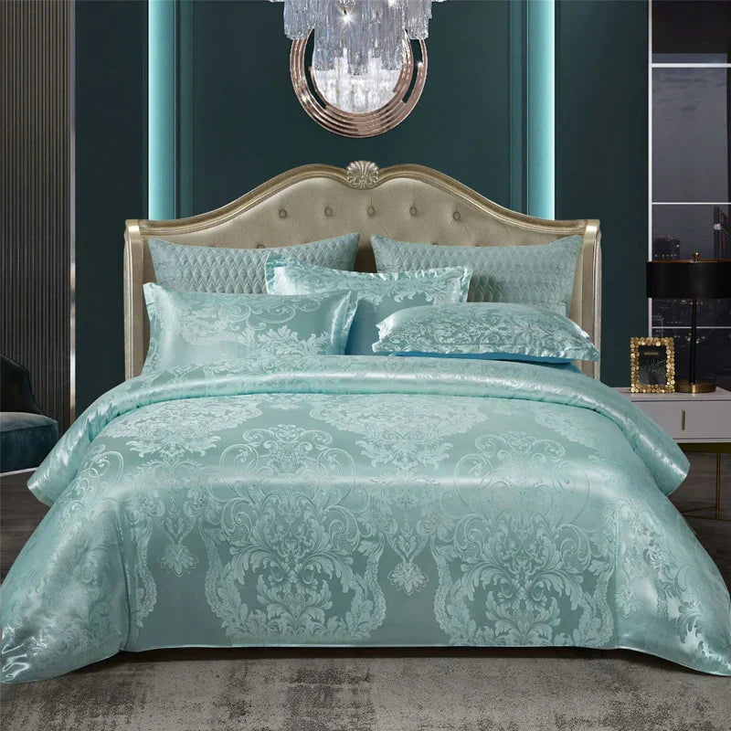 BowLift | Satin Rayon Jacquard Duvet Cover Set 264x229cm – Luxury Summer Bedding for Comfortable Sleep & Home Décor