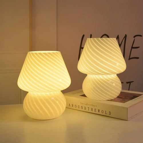 BowLift | Murano Table Lamp - Unique Glass Mushroom Desk Lamp for Magical Atmosphere