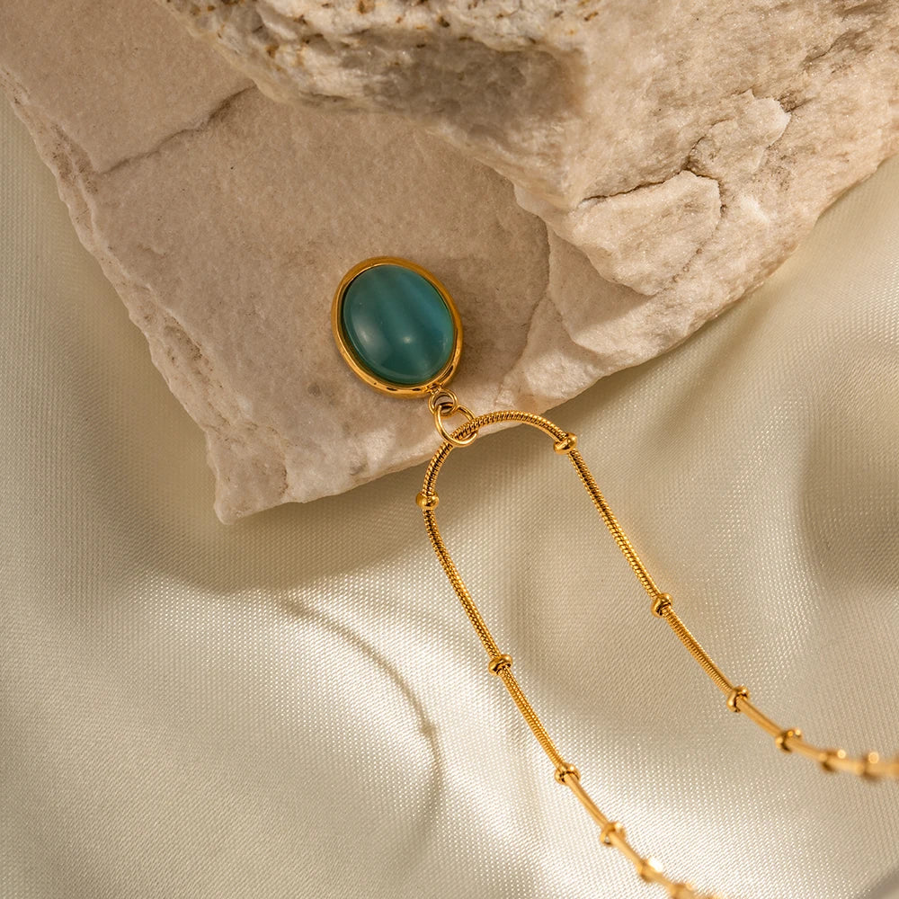 BowLift | 18k Blue Opal Satellite Chain Necklace
