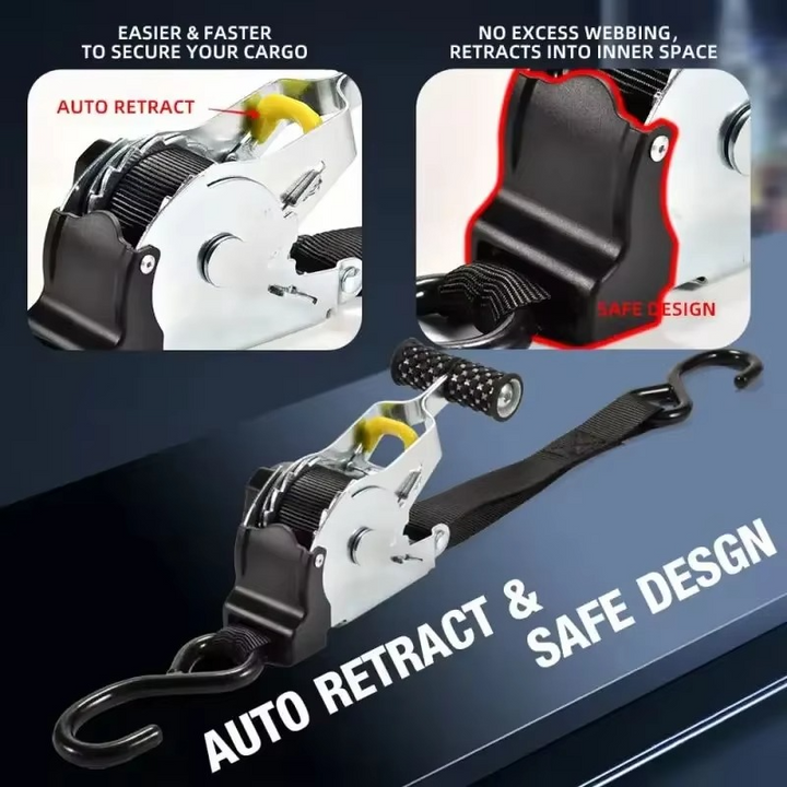 BowLift | Retractable Ratchet Straps - Fast, Secure, and Tangle-Free Tie-Down Solution