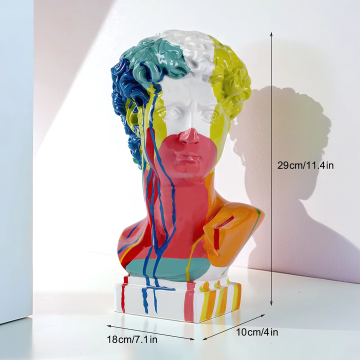 BowLift | Modern David Bust Sculpture - Abstract Resin Study for Contemporary Decor
