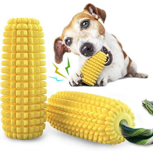 BowLift | Indestructible Squeaky Corn Chew Toy for Tenacious Puppies and Dogs