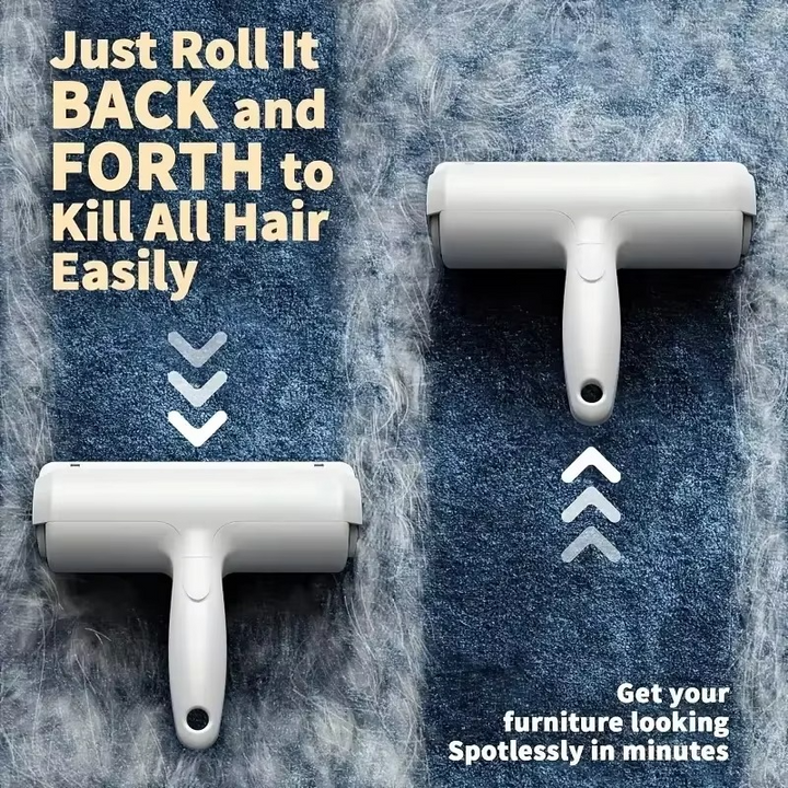 BowLift | Reusable Pet Hair Removal Mitt and Self-Cleaning Roller Set for Furniture, Couch, and Carpet