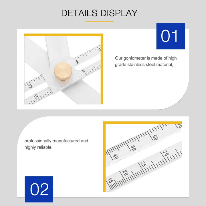 Adjustable angle ruler made of alloy, 45 cm | Bowlift