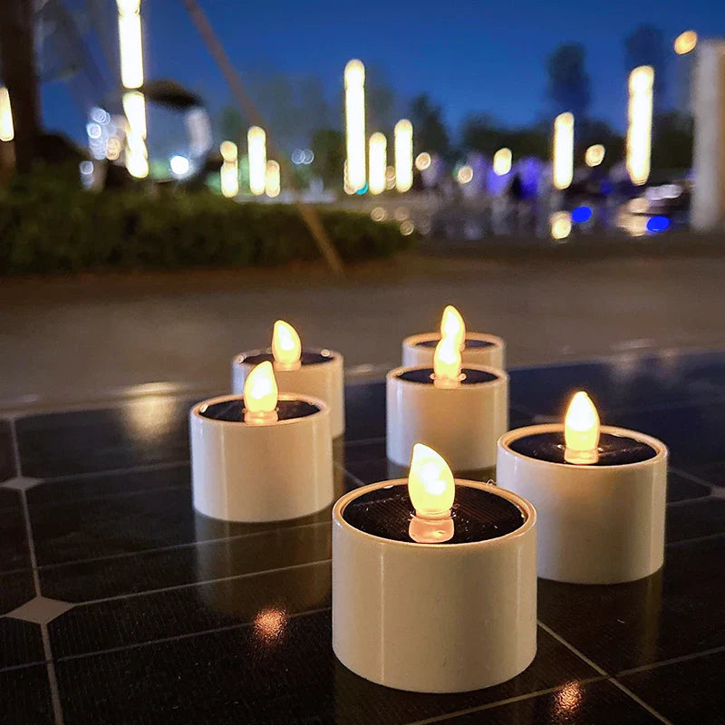 Solar-powered LED candles - Flickering outdoor lighting for garden and patio | Bowlift