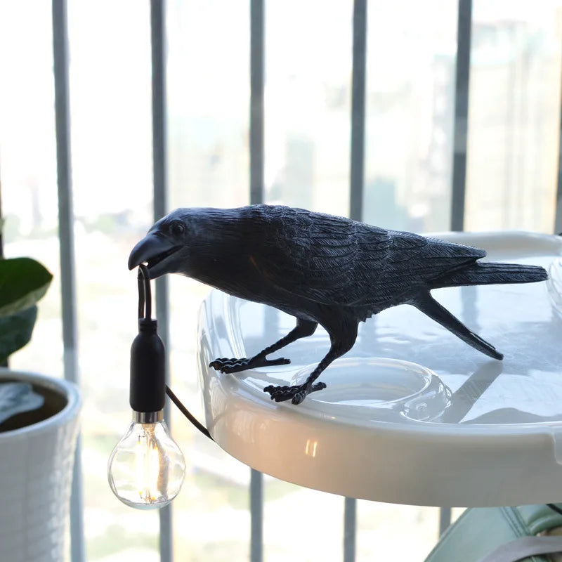 BowLift | Modern Lucky Bird Table Lamp – Creative Resin Animal Design for Bedroom and Living Room