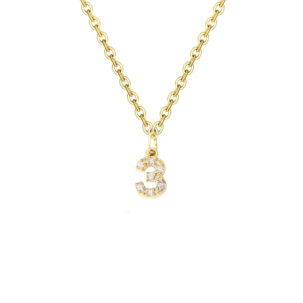 BowLift | Dainty Zircon Letter Initial, Number, Symbol Chain Necklace