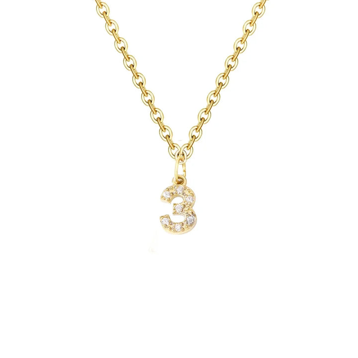 BowLift | Dainty Zircon Letter Initial, Number, Symbol Chain Necklace