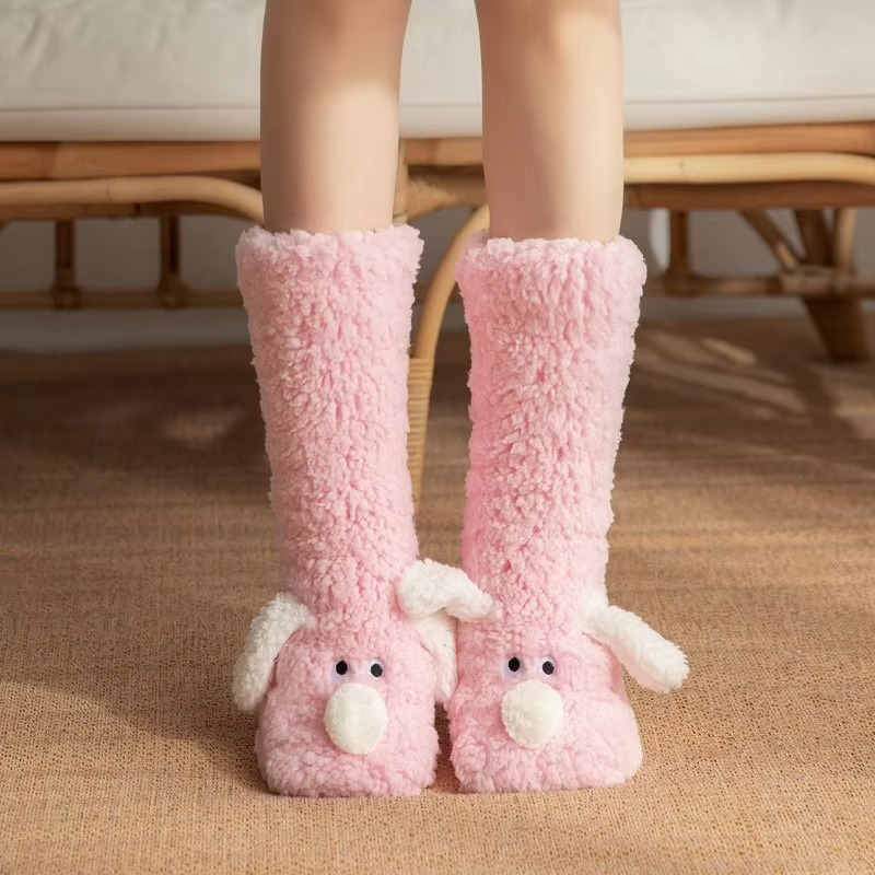 BowLift | Luxurious Velvet Coral Fleece Winter Socks for Women
