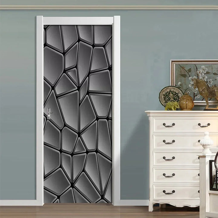 Modern Abstract Pearl Geometric Door Sticker Mural Removable PVC Vinyl Peel N Stick Wall Art Mural Decal For Interior Doors Creative DIY Home Decor | Bowlift