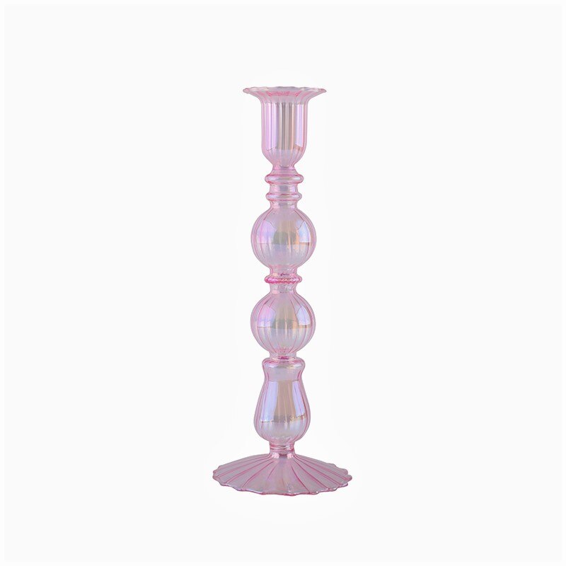 Ribbed Glass Candleholders - Mermaid | Bowlift