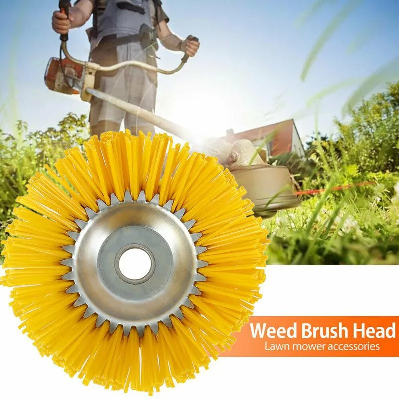 BowLift | WeedMaster 220 | 8-Inch Weed Wheel with Nylon Brush Head | For Lawn Trimmers & Brush Cutters | For Paving Joints & Edges