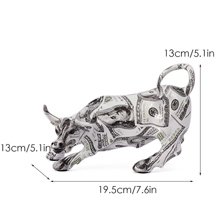 BowLift | Graffiti-Painting Resin Bull Figures Home Living Room Bedroom Office Desktop Feng Shui Ornaments Collection Statues